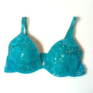 Sparkling 34B teal bra